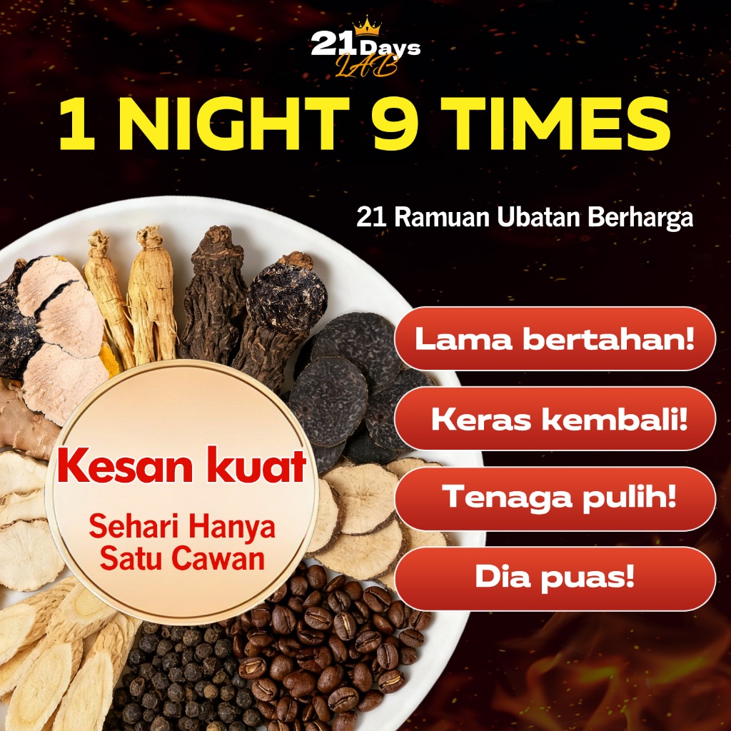 Original 21Days Man Coffee - Ginseng Coffee Stamina for Adult Men, Strong and Long Lasting Without S