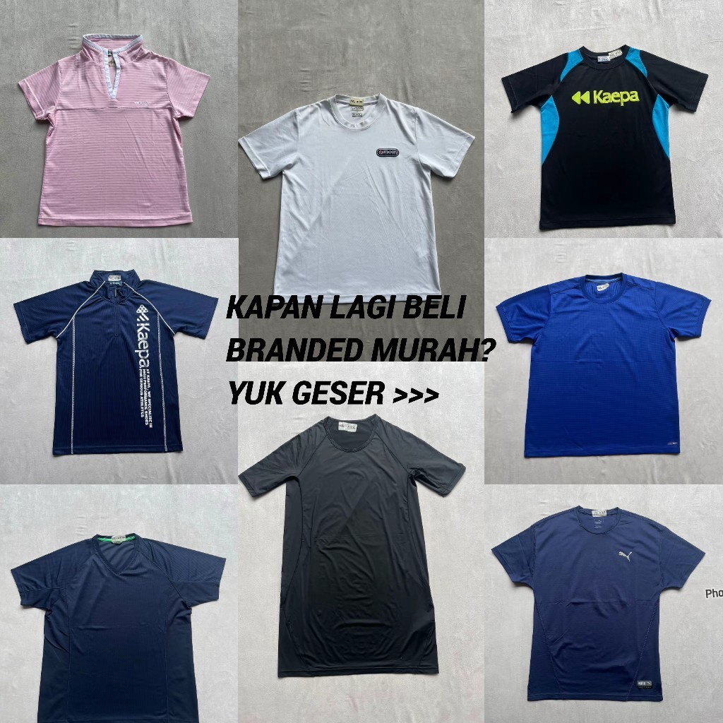 Kaos Quickdry Branded Uniqlo, Kaepa, Puma