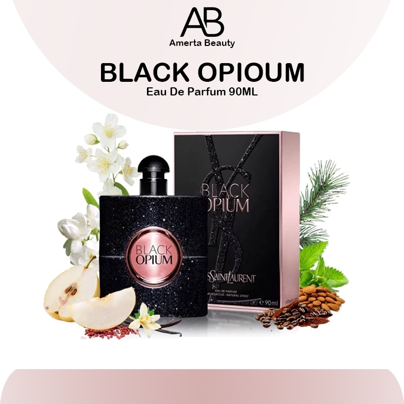 Parfum Wanita Black Opium EDP 90ml/SPRAY/Aroma Vanila Kopi/Tahan Lama, Feminim