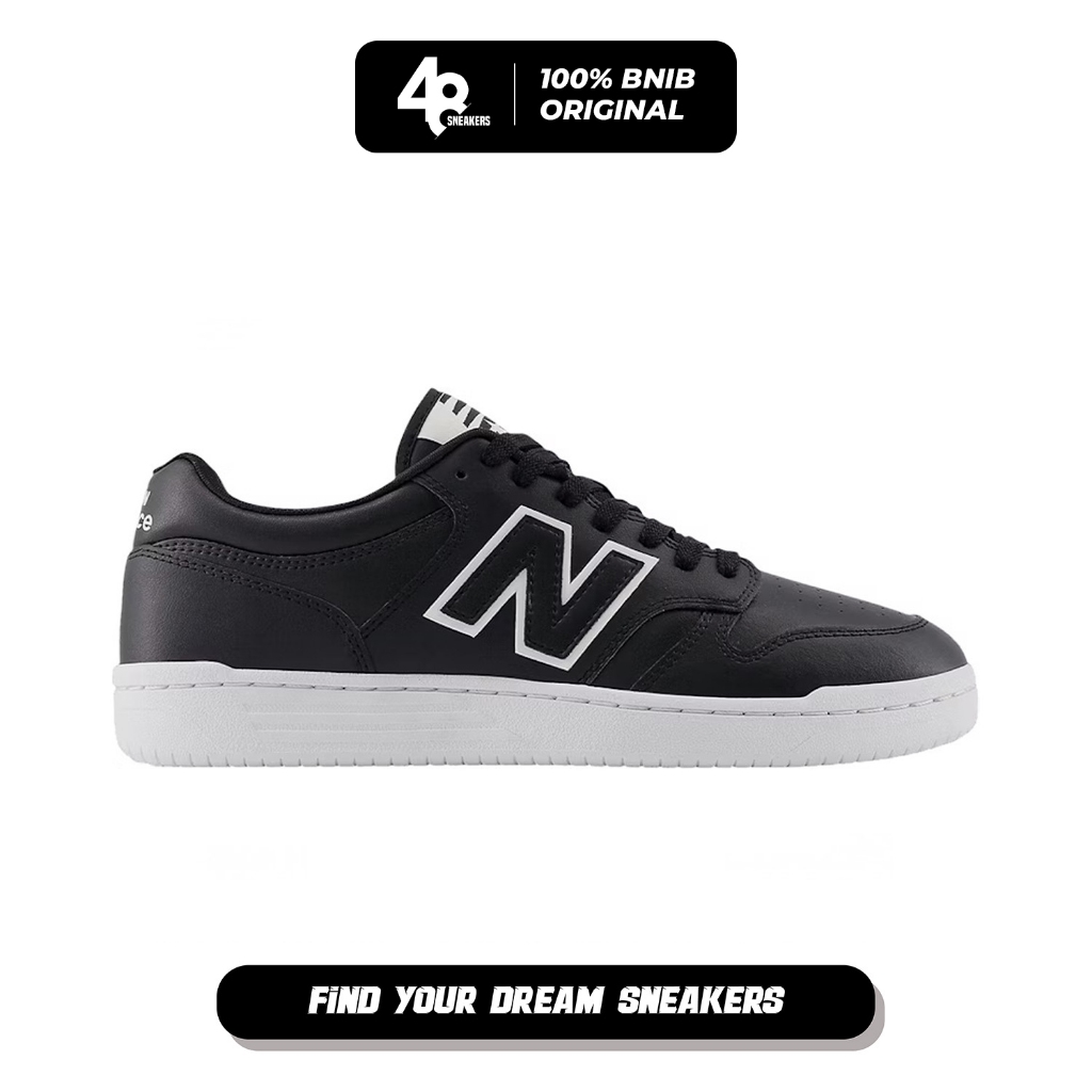 Sepatu Sneakers Pria New Balance 480 Black White (BB480LBT) Original