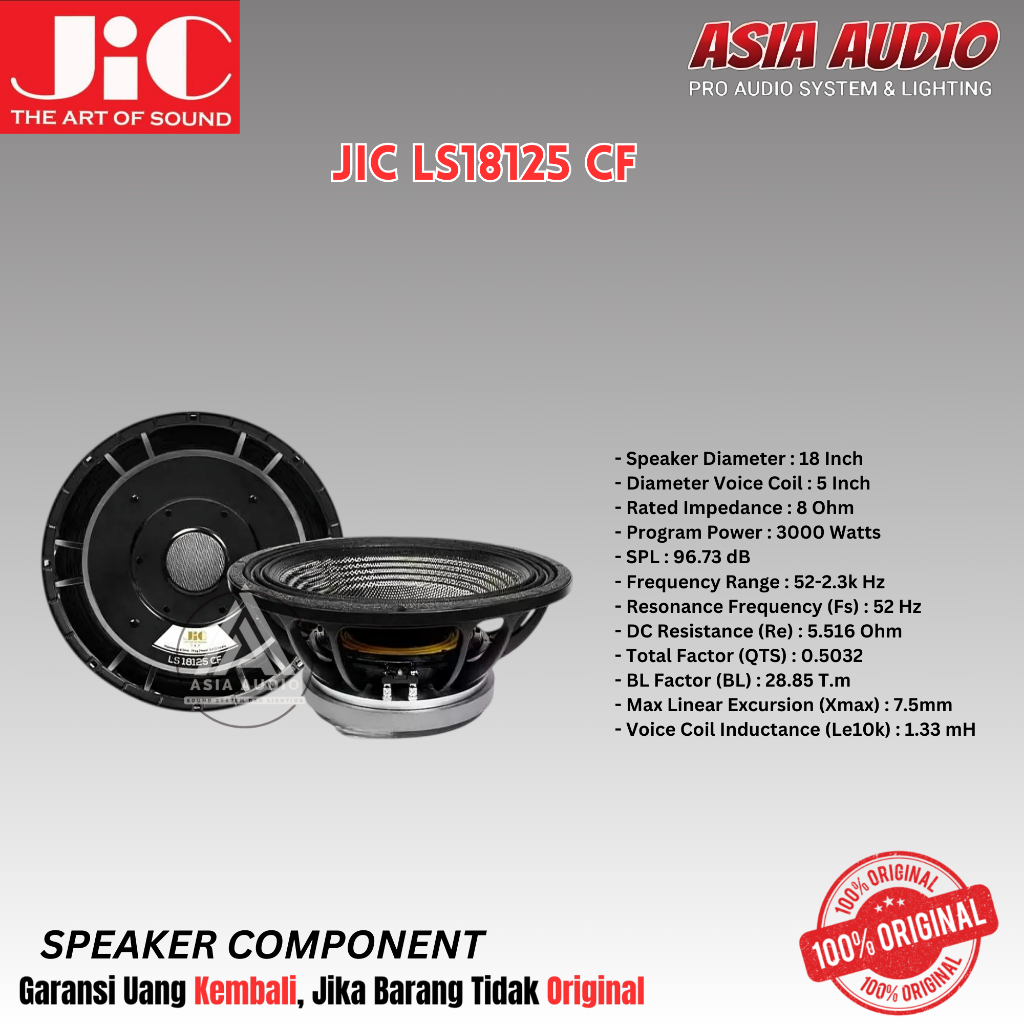 SPEAKER COMPONENT JIC LS18125CF