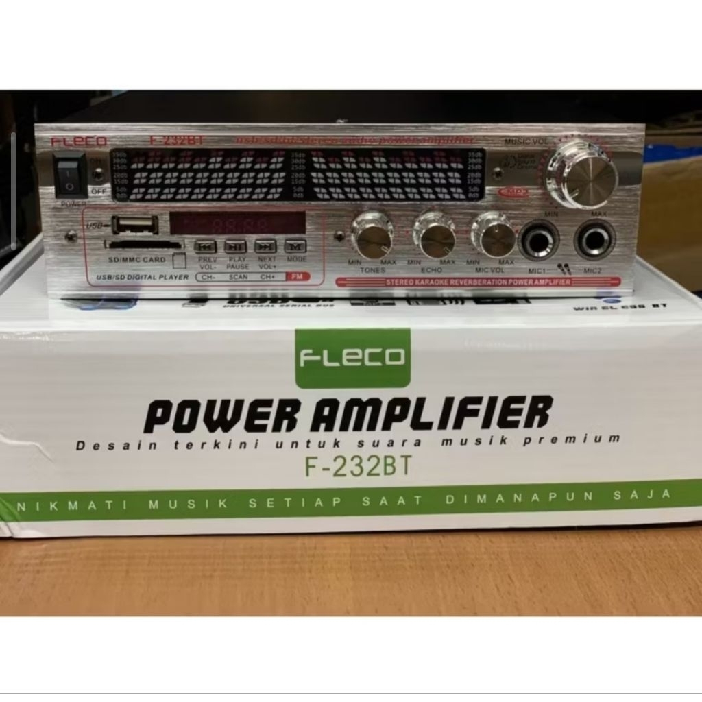 Power Amplifier Fleco F-232BT Ampli Bluetooth AC dan DC Fleco F 232BT