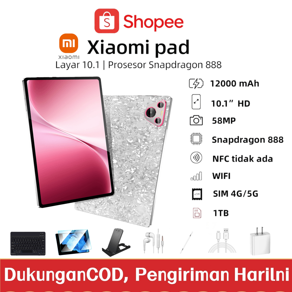 Xiaomi Pad 5G 10.1" 16GB+1TB Snapdragon 888 | 120Hz OLED FullView | Tablet Android Premium Spek Dewa