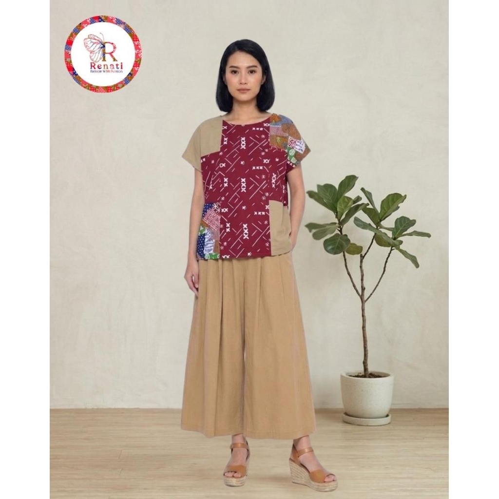 Tara top, Atasan Batik Perca Wanita Elegan - Model Batik Modern