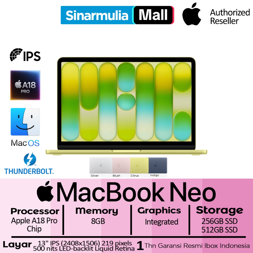 Apple MacBook Neo A18 Pro Chip 256GB / 512GB SSD 8GB Mac