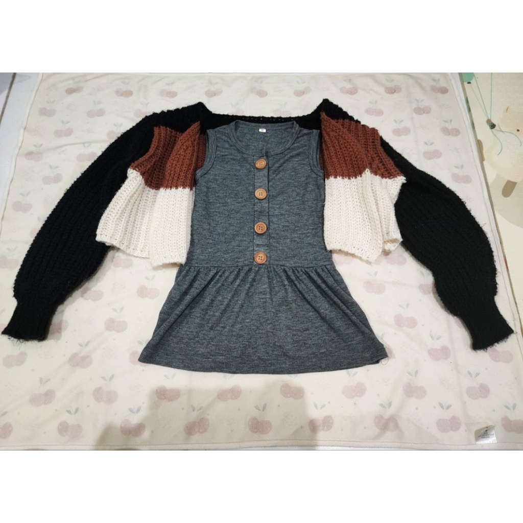 Dress dan sweater woll ukuran 1 tahun sesuai gbr PL