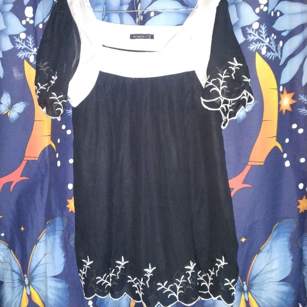 [SECOND] Atasan Anak/Wanita LD Kecil Sifon Hitam
