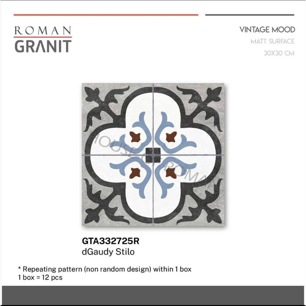 Roman Granit dGaudy Stillo GTA332725R/Granit Batik/Granit Vintage/Lantai Tegel/Keramik Tegel/Lantai 