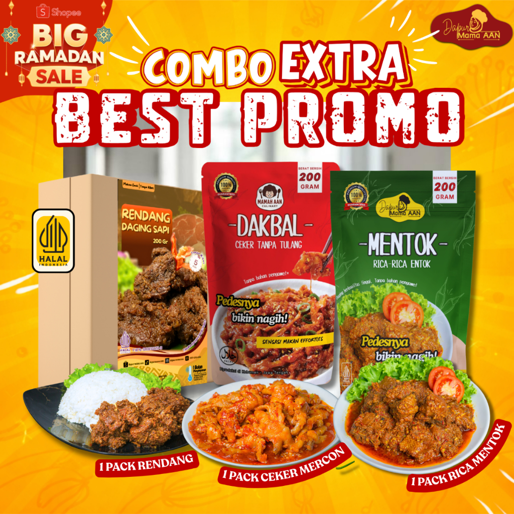 Paket Ramadan Rendang Sapi Rica Mentok Ceker Mercon Praktis Tanpa Pengawet