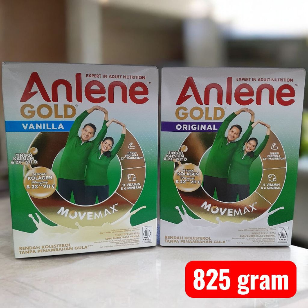 Anlene gold 5X vanila original coklat 825g-susu bubuk