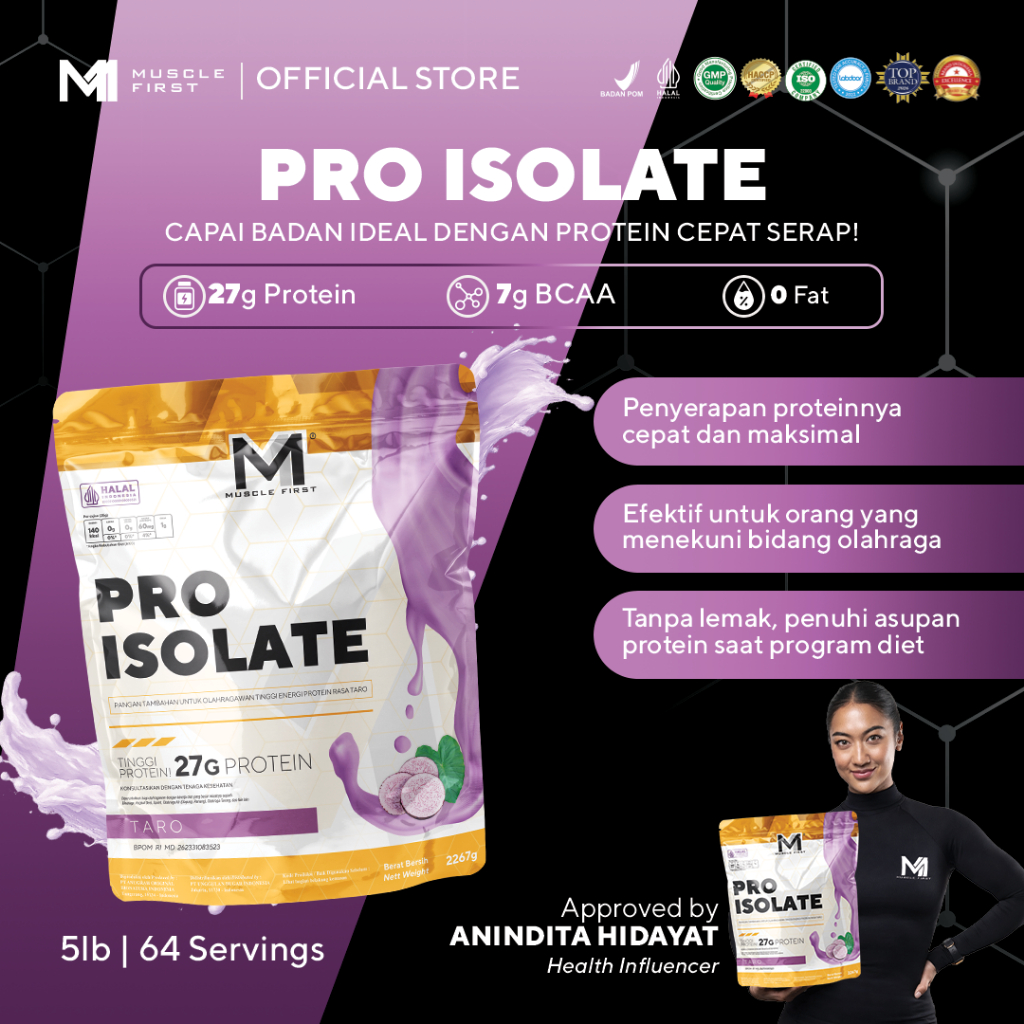 MUSCLE FIRST Pro Isolate 5lbs/2267gr - Whey Protein Suplemen Fitness