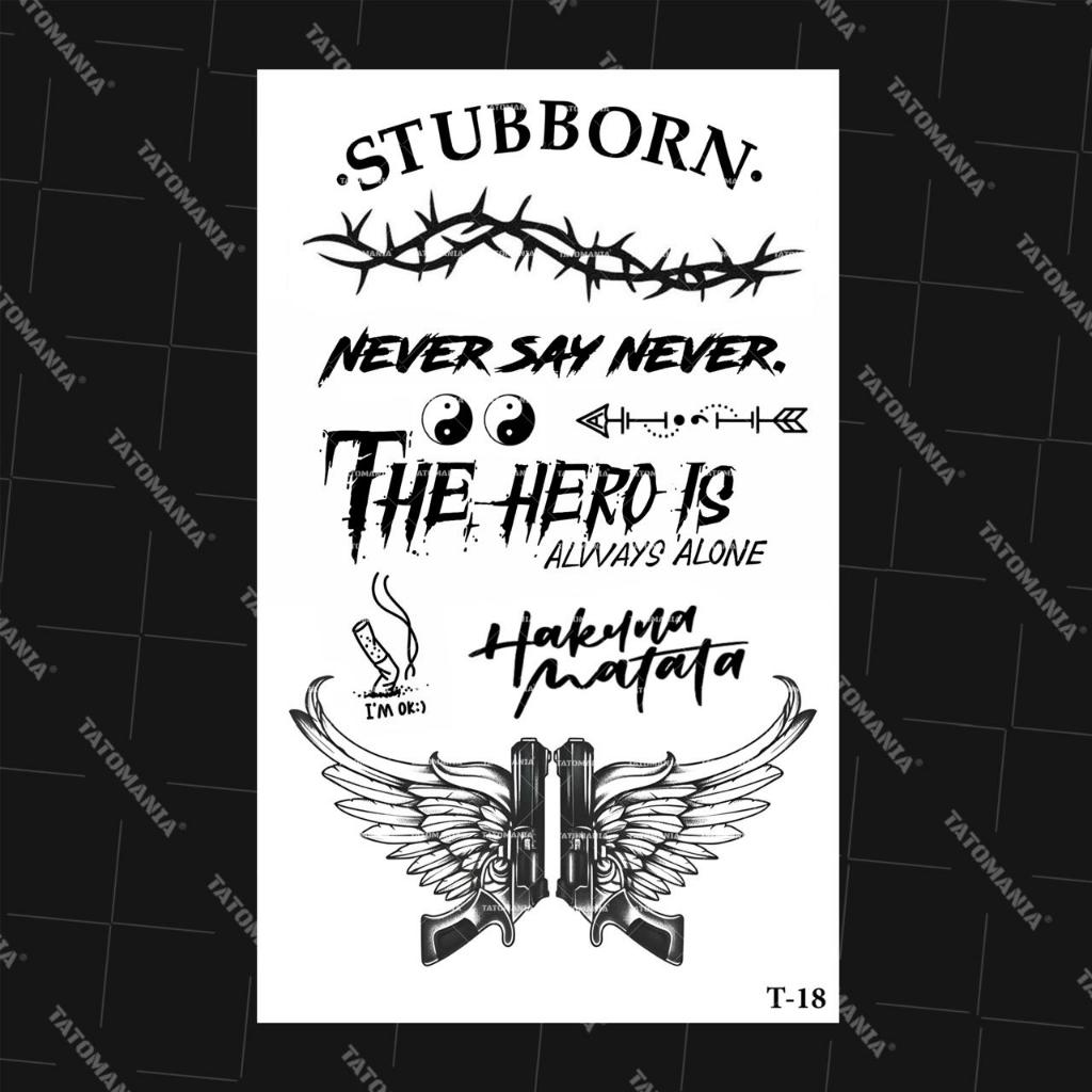 TM-Sticker tattoo temporary semi permanen Tulisan 18
