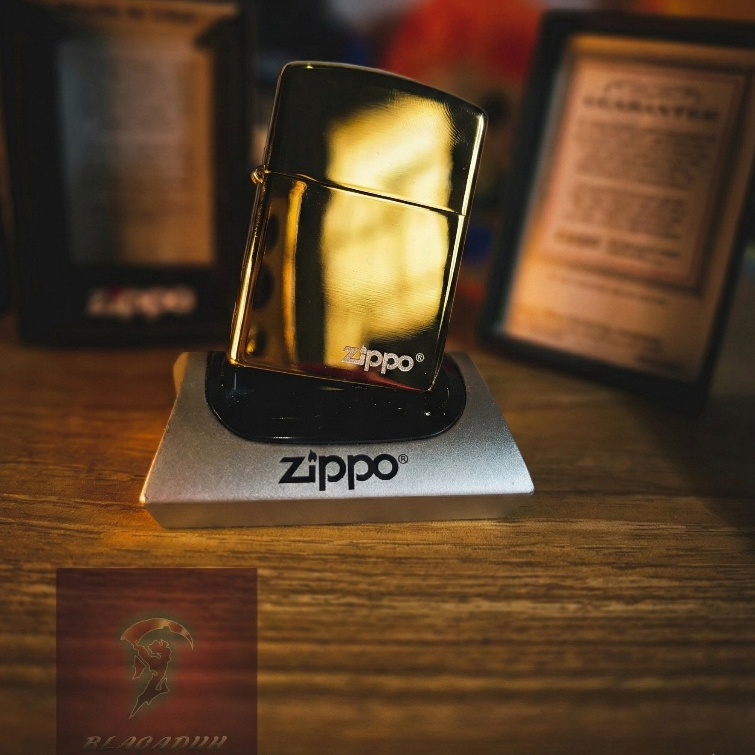 ZIPPO ORIGINAL GOLD CHROME ZIPPO TITLE 315Z MADE IN USA