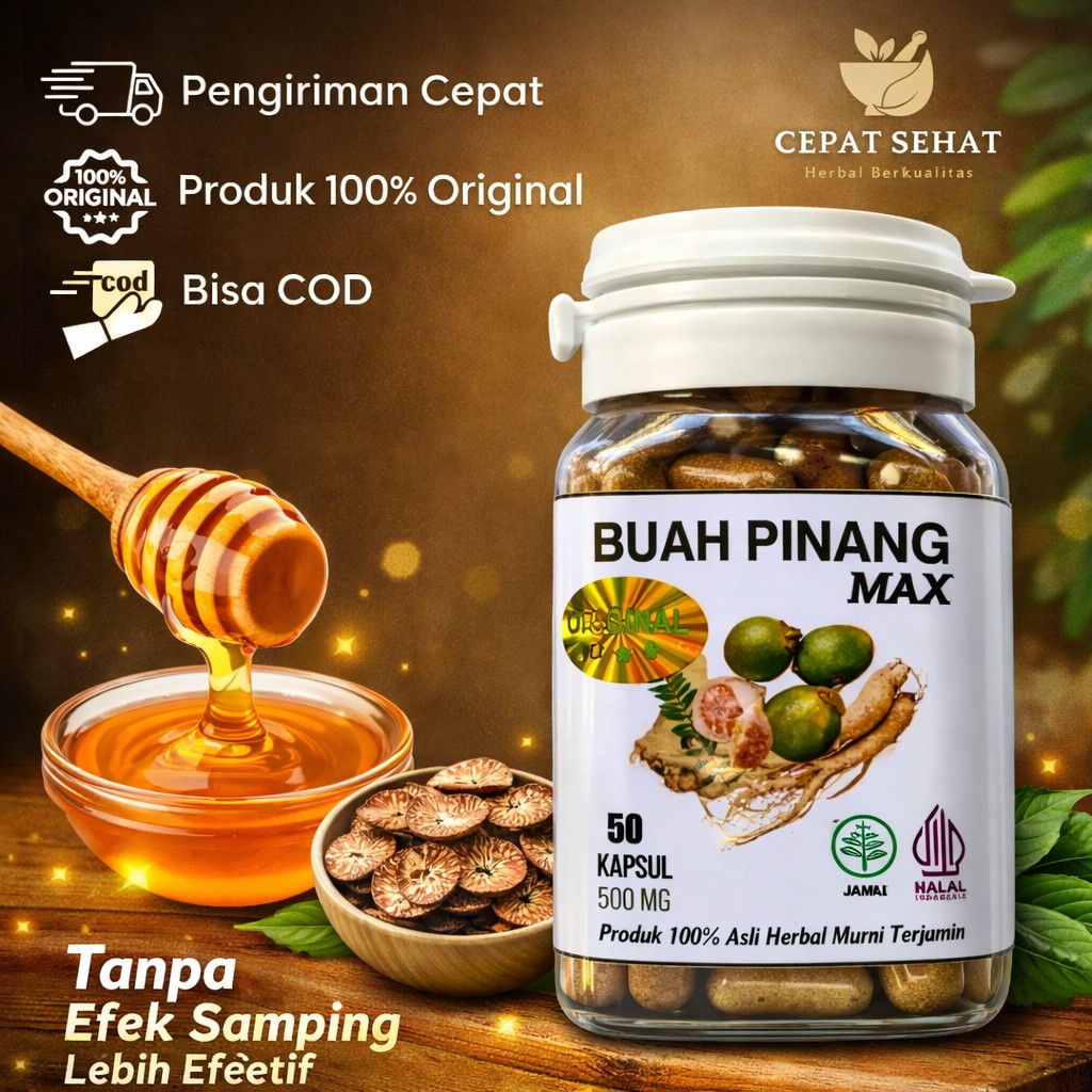 LARIS Kapsul buah pinang muda Herbal MAX isi 35 kapsul Original