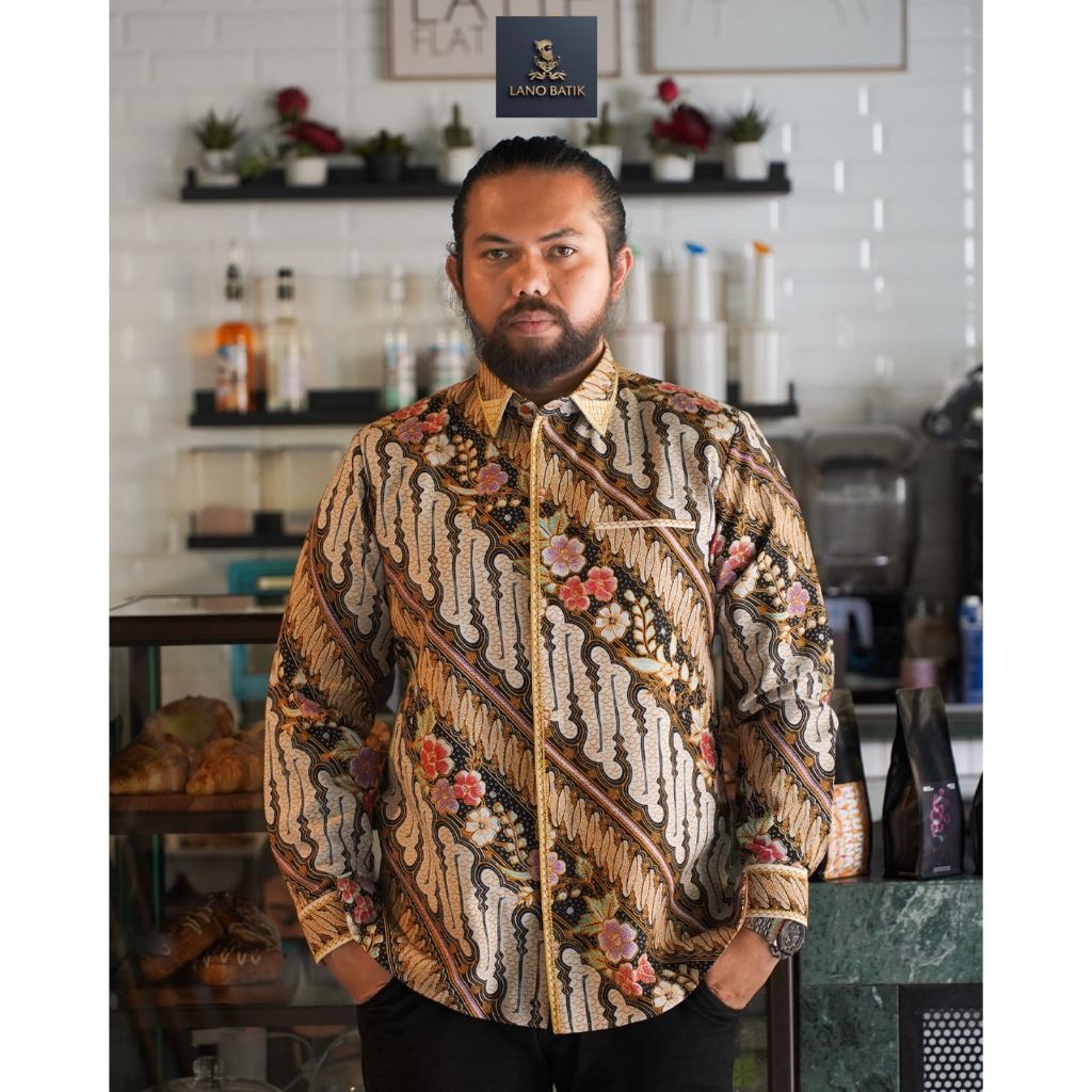 Lano Batik Semi Jas Motif Parang Encim | Kemeja Batik Pria Lengan Panjang | PRO