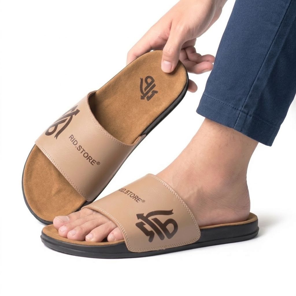 SANDAL KULIT PRIA | KULIT ASLI GARUT | SANDAL SLIDE CASUAL | SANDAL PRIA SLIDE ON | SANDAL KULIT