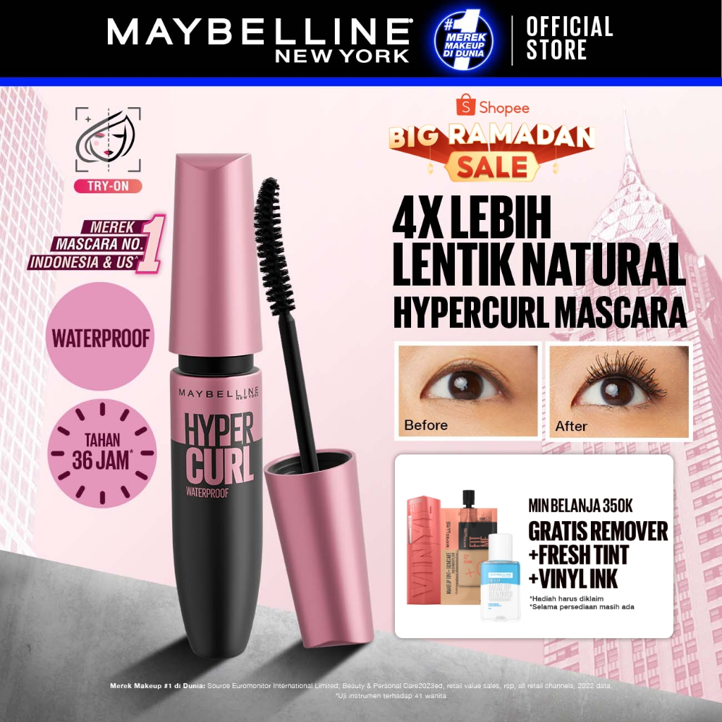 [SHOPEE BEAUTY AWARDS - BEST EYE MAKEUP] MAYBELLINE OFFICIAL Volume Express Hypercurl Waterproof Mas