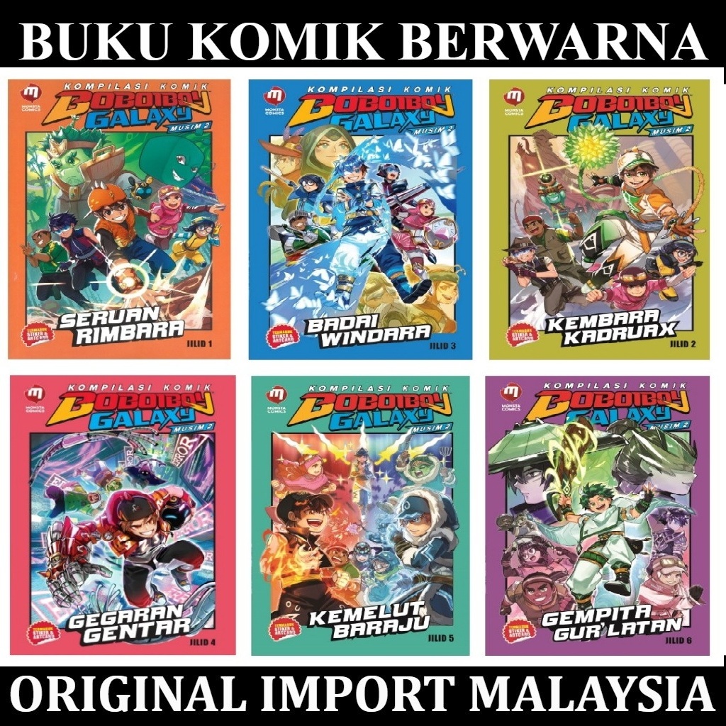 READY STOK Buku Komik BoBoiBoy Galaxy Season 2 Jilid 1-6 Kompilasi Berwarna Animonsta Popular Eksklu