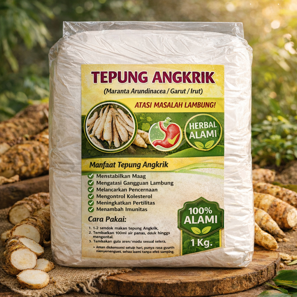 Tepung Garut 1Kg Asli Murni / Sagu Irut / Pati Garut / Tepung Garut Untuk Lambung