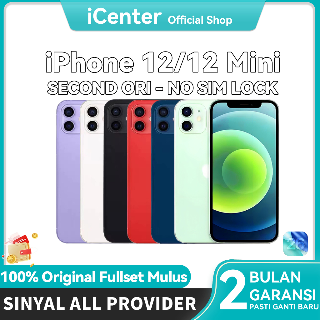 iPhone 12 iBox Original 100% Fullset Like New Second iP 12 /12 Mini 64GB 128GB 256GB GOOD CONDITIONS