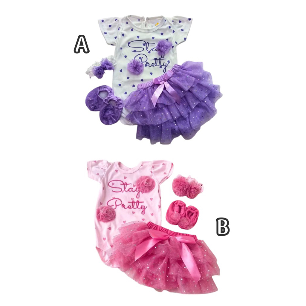 Baju kaos jumper bayi cewek set rok kodok suspender bayi baby cewek jalan lucu adem set bando bendo 