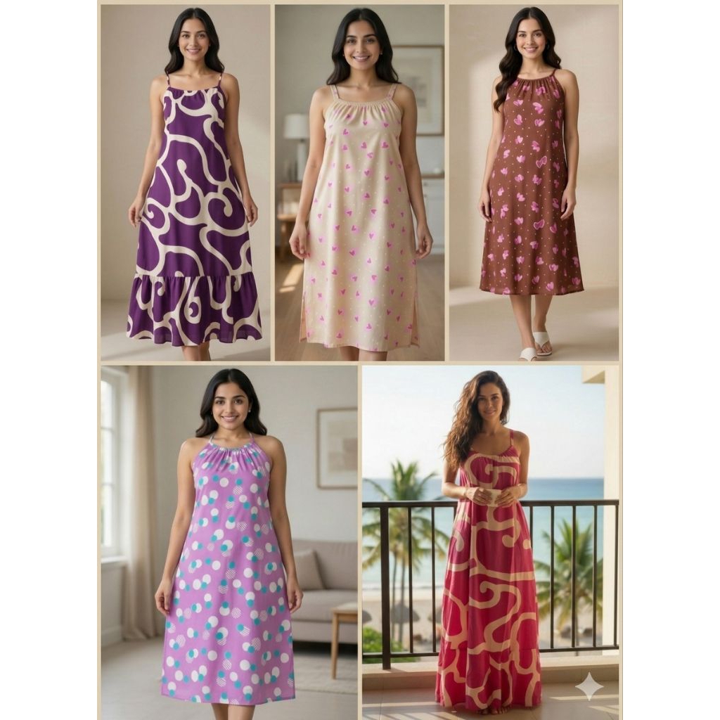 daster yukensi long dress rayon regular rayon jumbo big size motif kekinian daster kutung wanita