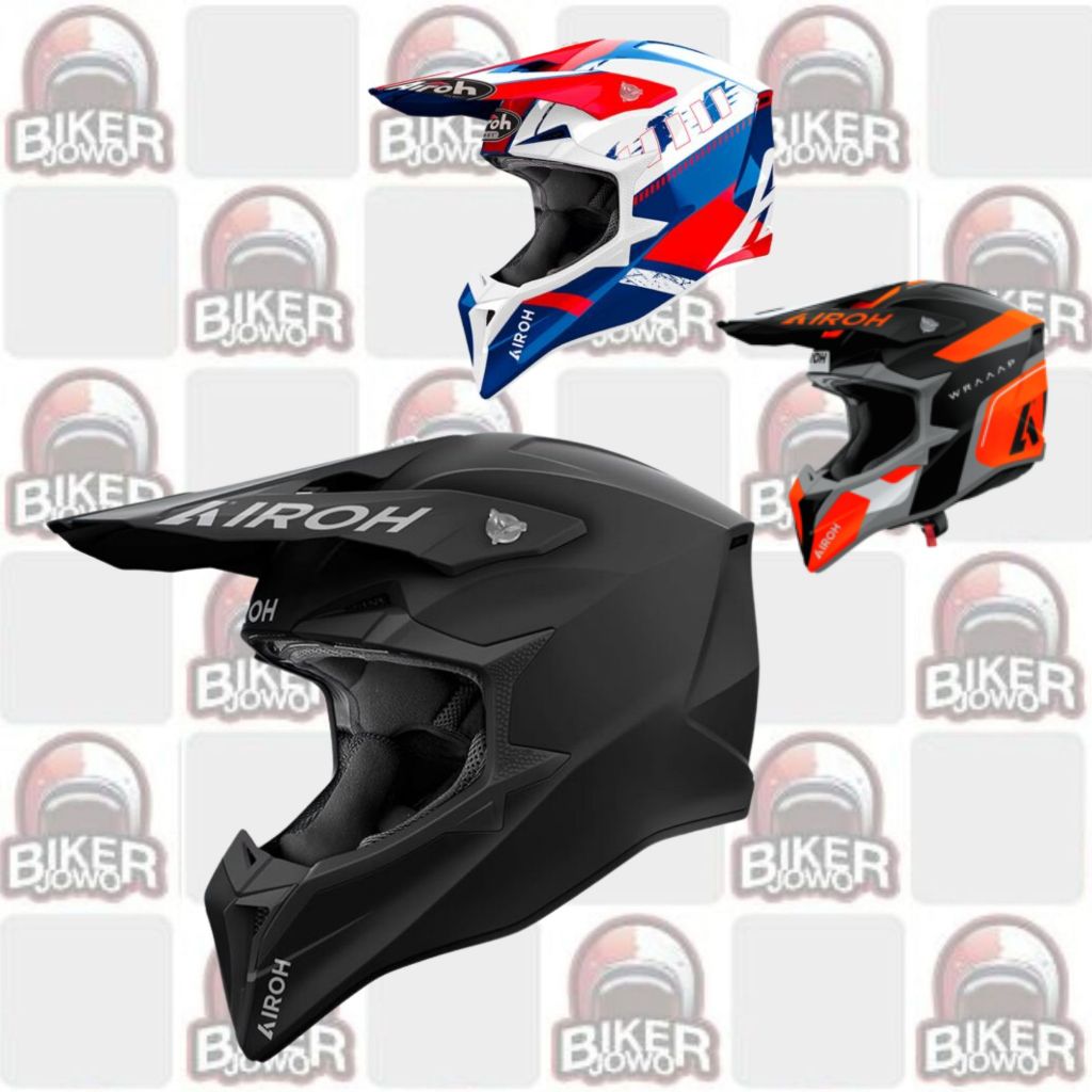 Helm Cross Airoh Wraaap Black - Idol - Raze Motor Trail MXGP Enduro Motocross Trial