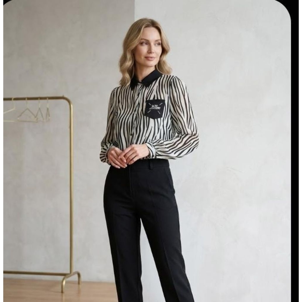 Atasan Kemeja Cewek Butik Import Premium "LOLLY (TY MAR 2649)" Cek