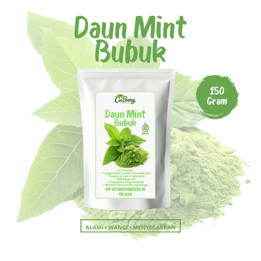 CuBung Daun Mint Bubuk 150 Gram - Daun Mint Bubuk Alami
