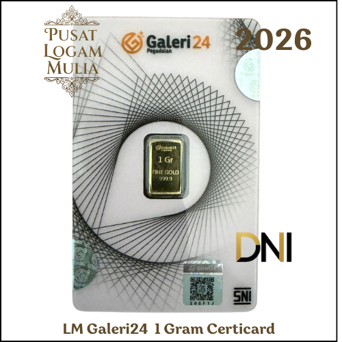 PUSAT LOGAM MULIA - Logam Mulia Emas Galeri24 - 1 Gram Certicard by Pegadaian