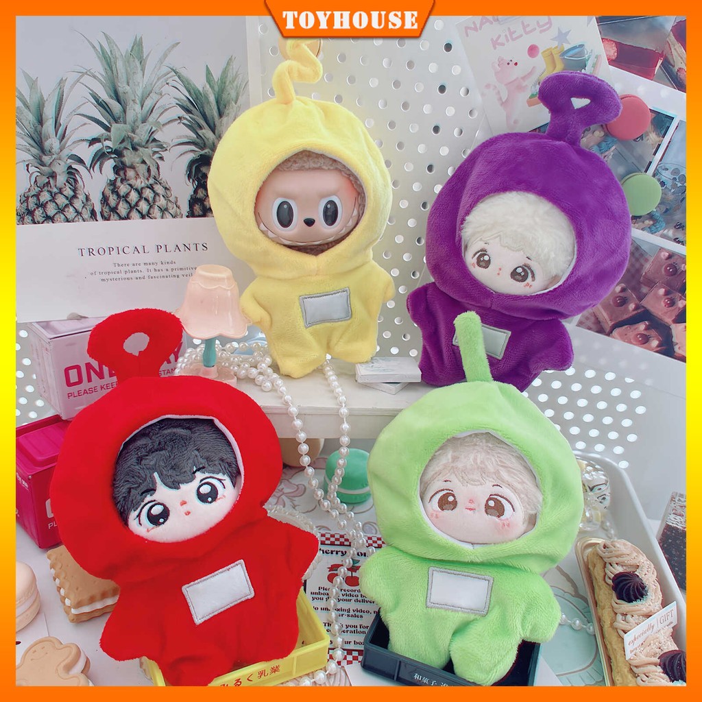 Set Baju 10cm Baju Boneka Lucu Labubu Baju Boneka Cotton 10cm- Kostum Teletubies Eksklusif