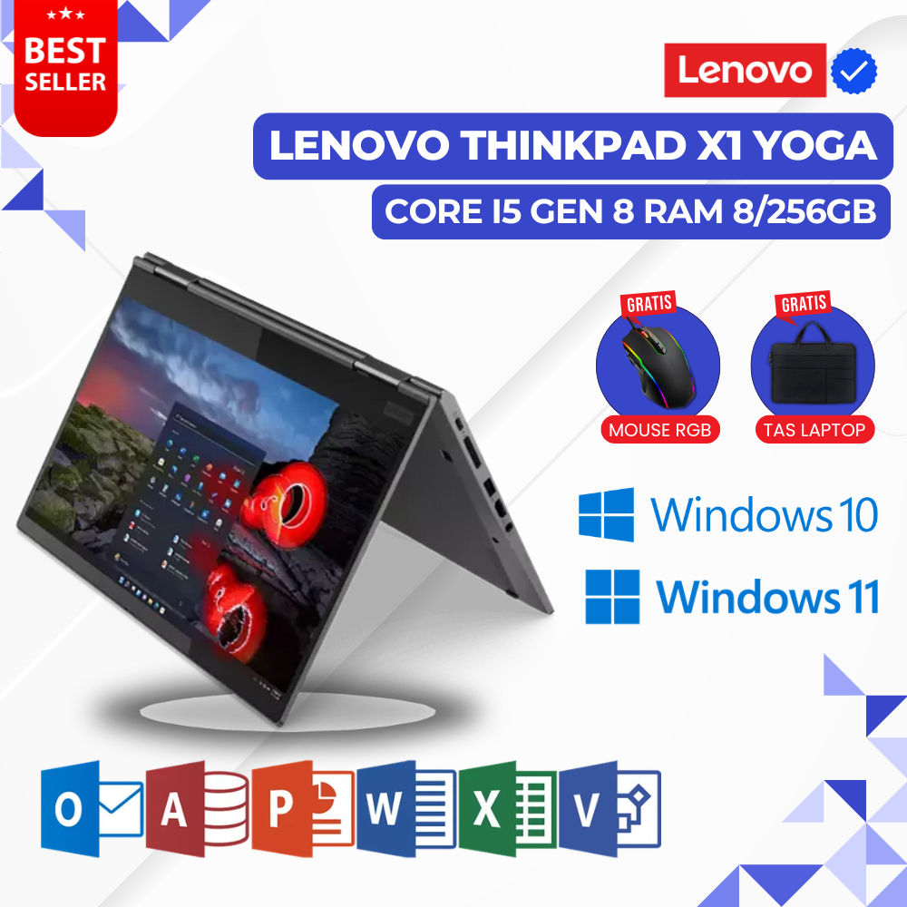Laptop Lenovo Thinkpad X1 Yoga Core i5 Gen 8 Ram 8/256GB - Laptop Thinkpad Second Murah