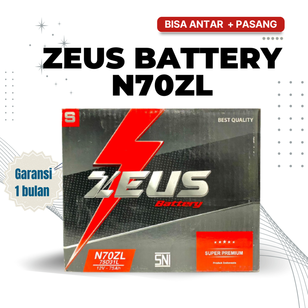 Aki MOBIL Toyota Kijang Standard, Kijang Grand ZEUS Battery N70ZL Aki