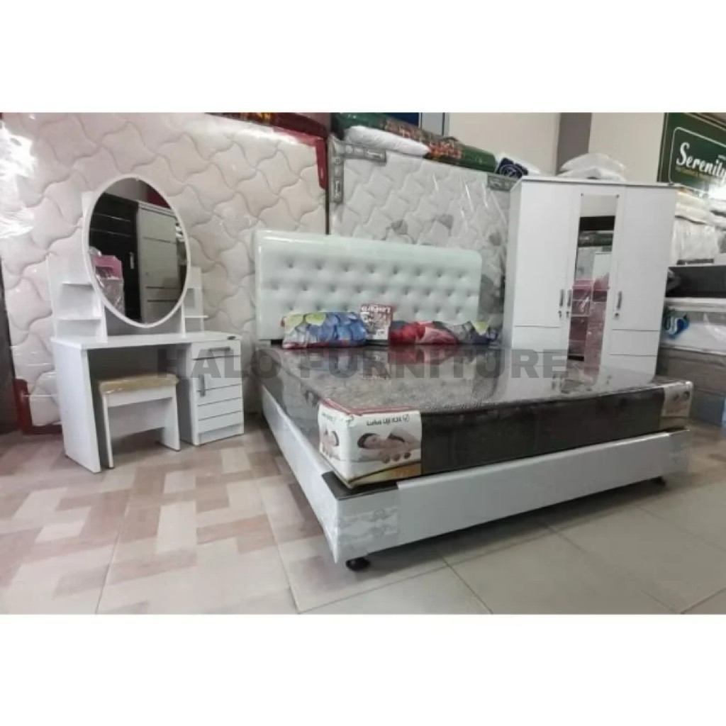 KAMAR SET SPRING BED FINCILAND INNOVA | KASUR + MEJA RIAS + LEMARI | GARANSI 15 TAHUN | UK 180 X 200