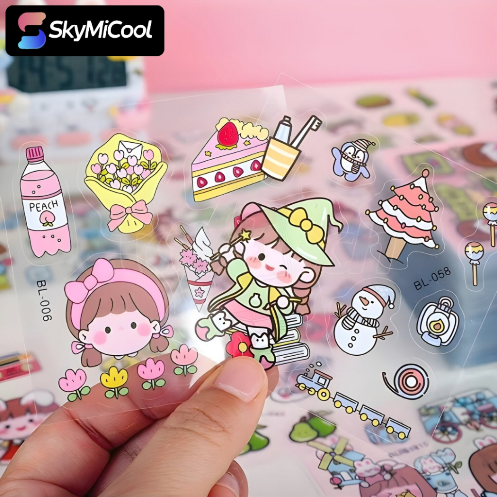 Stiker Lucu Aesthetic Korea | Stiker DIY Scrapbook Dekorasi