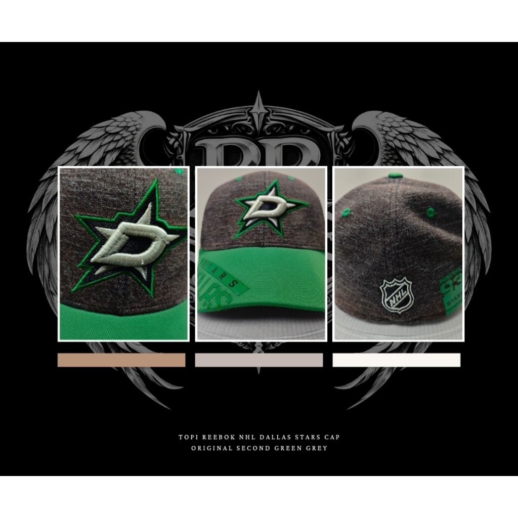 Topi Reebok NHL Dallas Stars Cap Original Second Green Grey