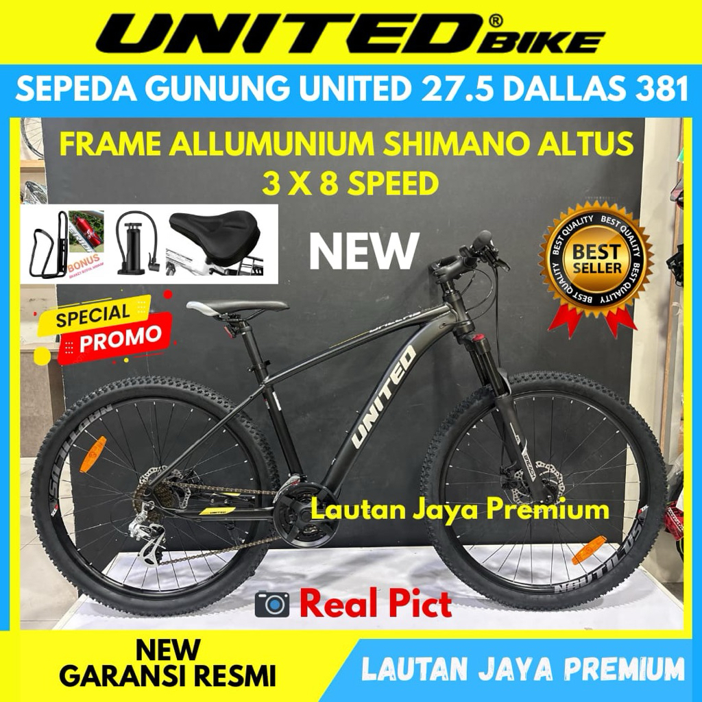 Sepeda Gunung MTB 27.5 United Dallas 381 Frame Alloy Terbaru