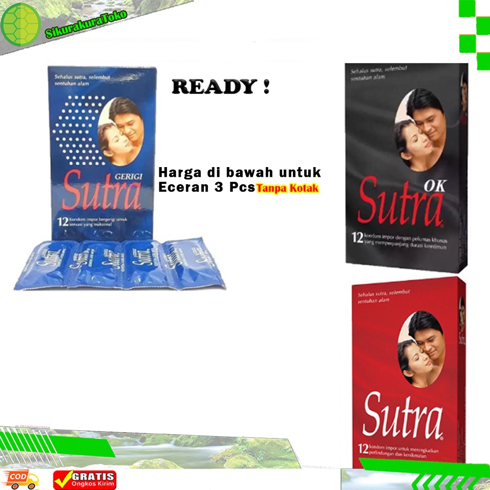 (sko)  Kondom SUTRA Merah Classic / HITAM OK / Gerigi Biru eceran 2 pc / eceran 3 pc / 1 kotak 12 pc