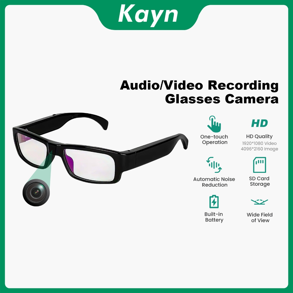 1080P Mini Camera Kacamata – Video Glasses Camera Wearable untuk Outdoor Sports & Action Recording S