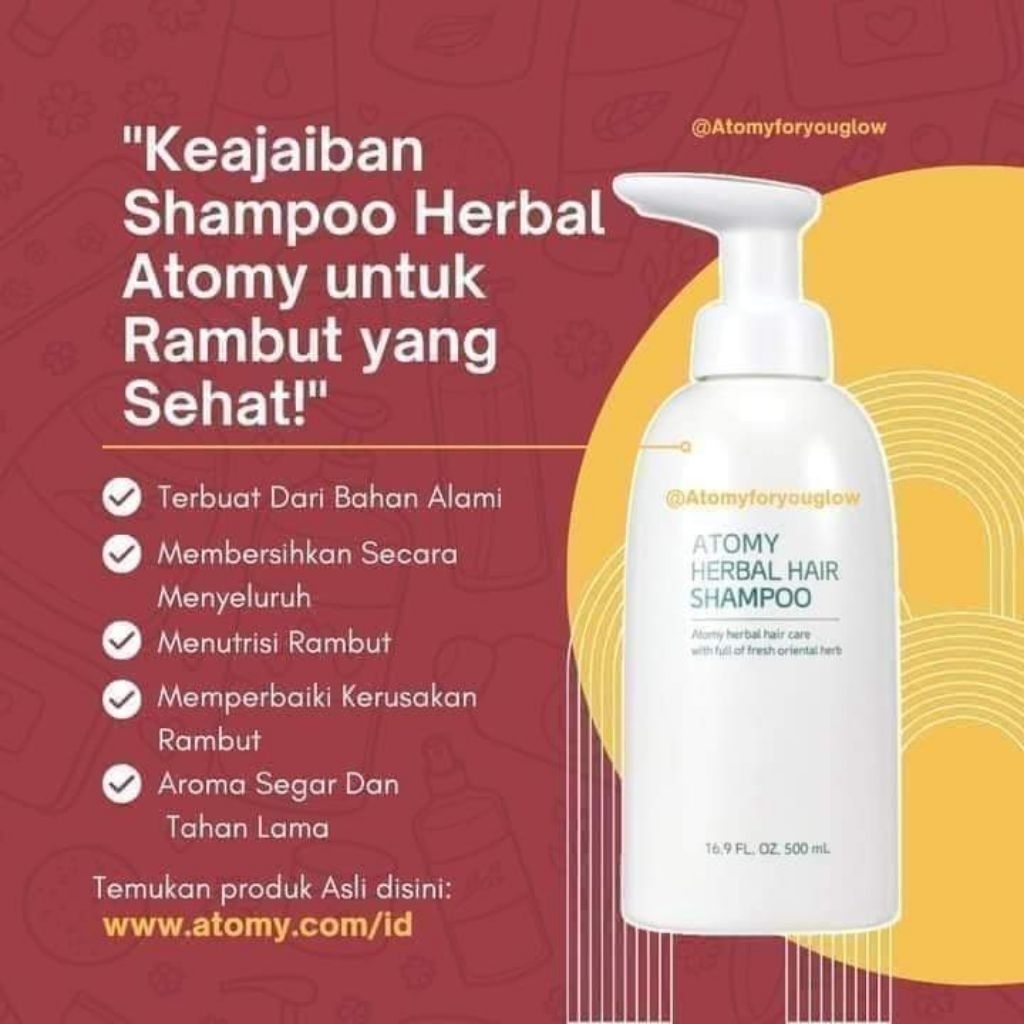 Atomy shampo herbal 500ml.khusus rambut rontok ori