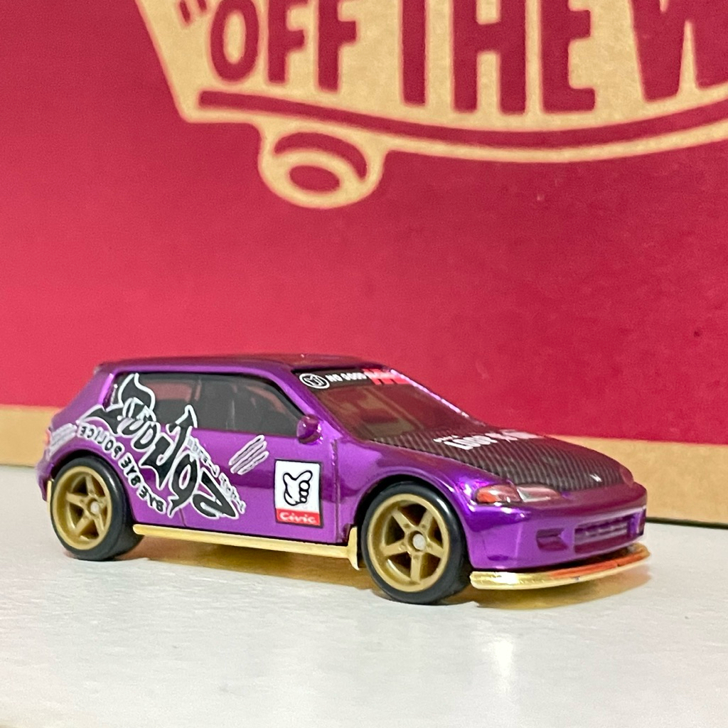 Hotwheels Honda Civic EG Custom chrome purple