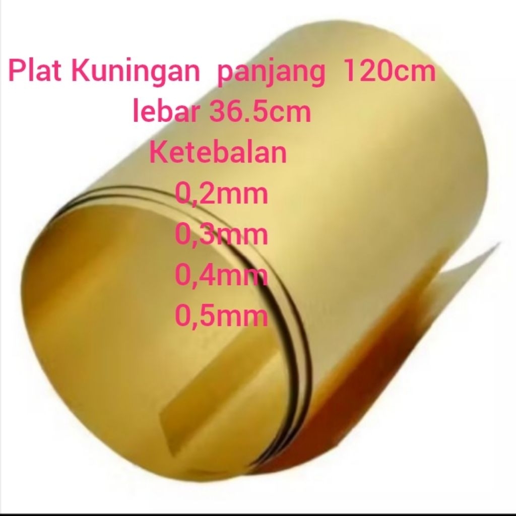 plat Kuningan asli panjang' 120cm lebar 36.5cm ketebalan 0,2mm 0,3mm 0,4mm 0,5mm/ lembaran