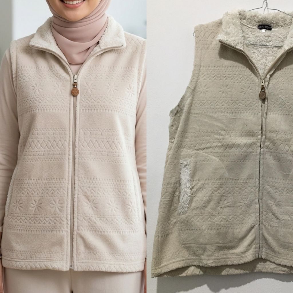 Vest cream / vest camping / vest rompi wanita