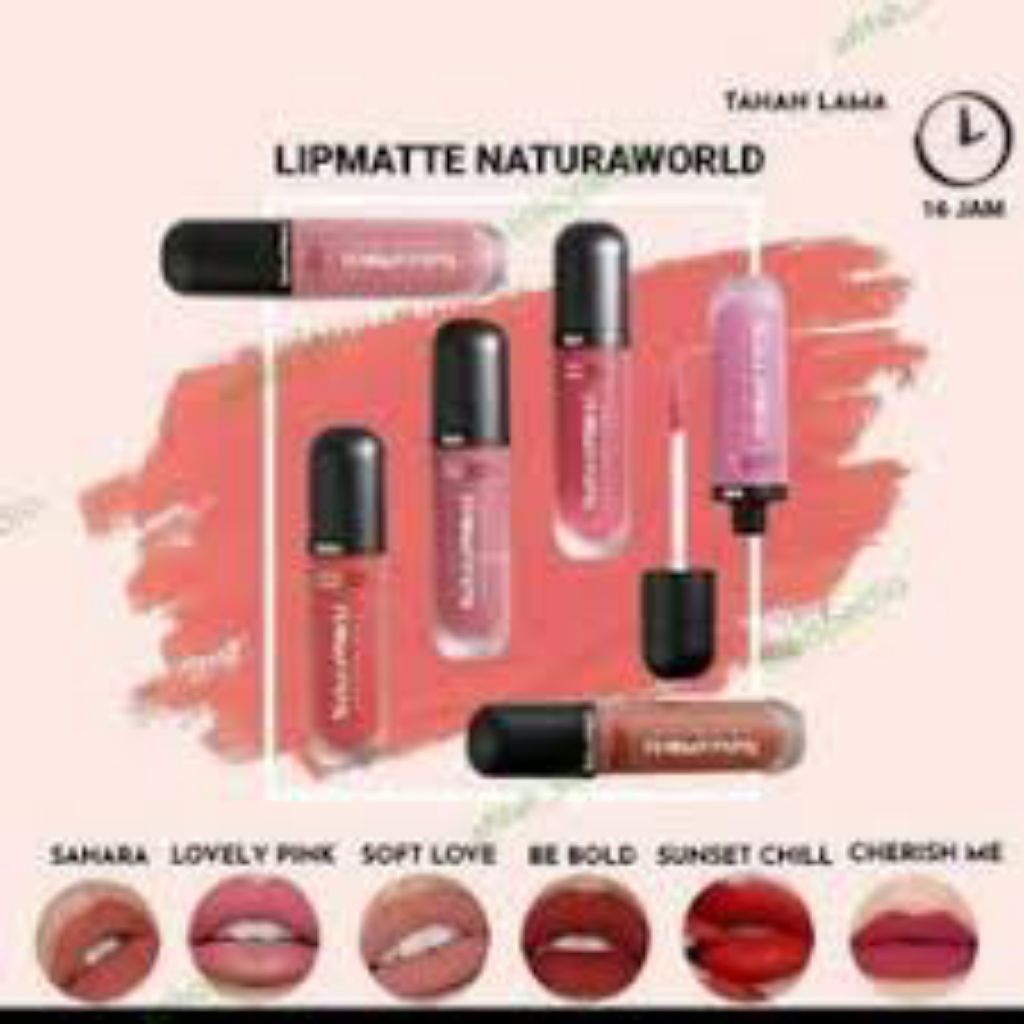 Natura World Lip Matte – Lipstik Matte Tahan Lama – Warna Natural & Lembut di Bibir Original