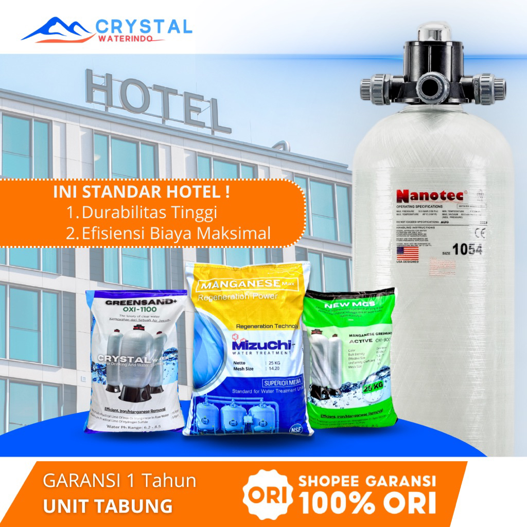 Filter Air Sumur Bor - Paket Filter Air Sumur Bor Keruh Bau Tabung FRP 1054 (Besi, Karat, Berminyak,