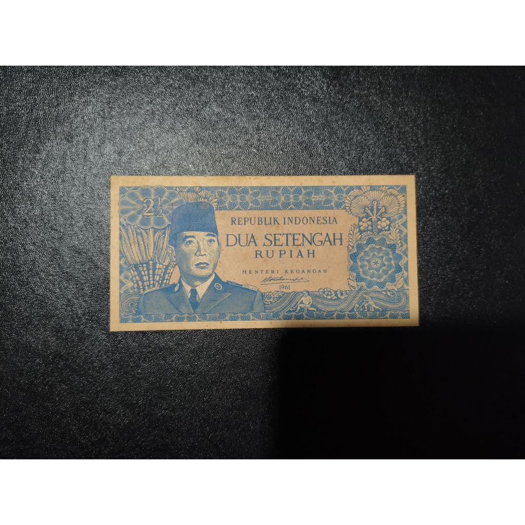 Uang Kertas kuno 2,5 rupiah Soekarno borneo tahun 1961