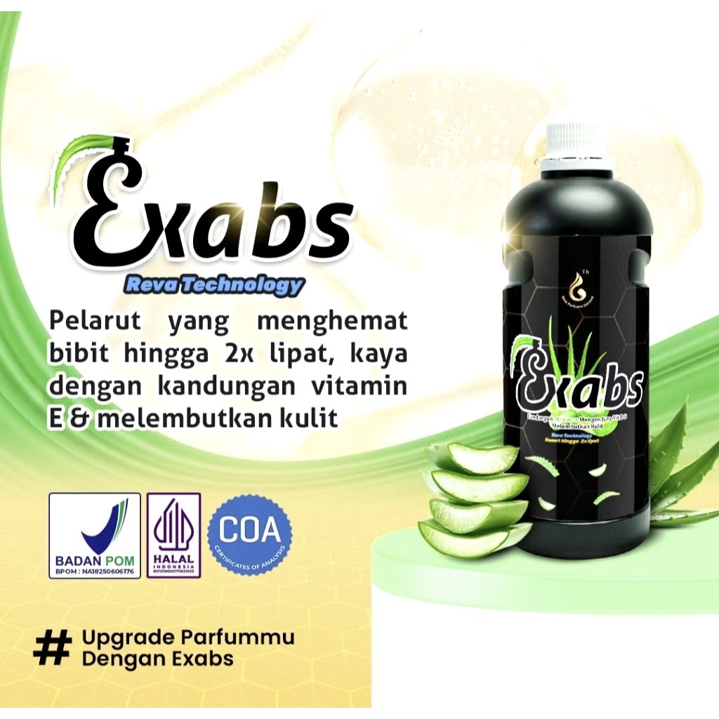 Exabs extract Aloevera pelarut parfume Halal Original repack 100ml