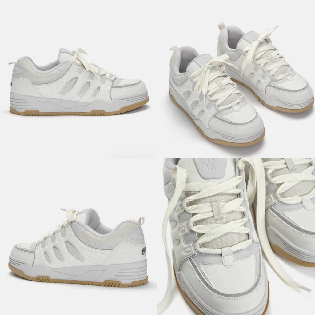 PULL&BEAR SEPATU CHUNKY SKATER SNEAKERS OFF WHITE BARU ASLI ORIGINAL