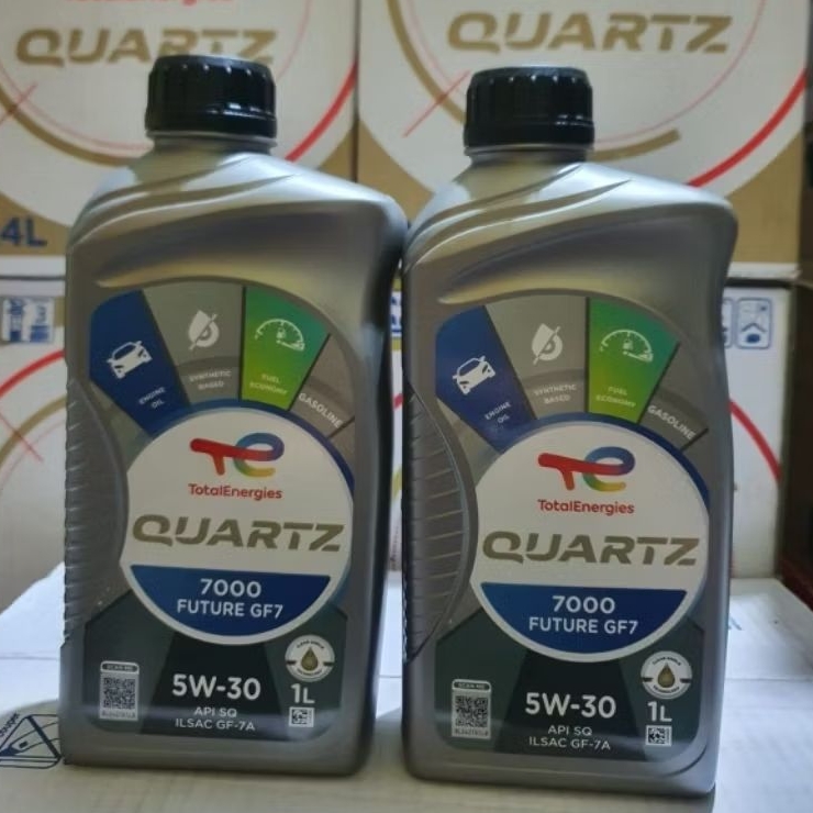 Oli Total Quartz 7000 Future Sae 5W-30 1Liter Api Service SP/Gf-6A Oli mobil bensin pelumas syntehti