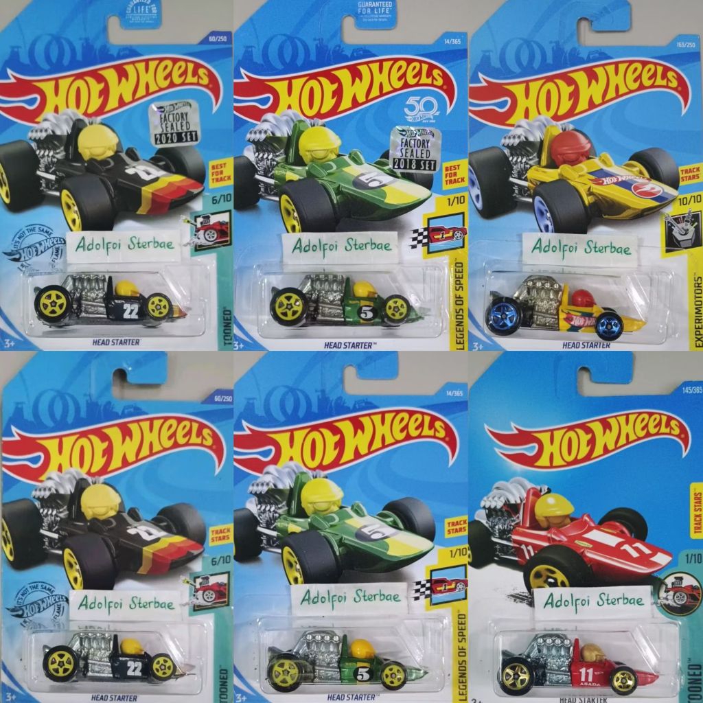 hotwheels hot wheels head starter tooned track stars asada 5 11 22 legends of speed factory sealed 5